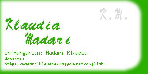 klaudia madari business card